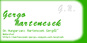 gergo martencsek business card